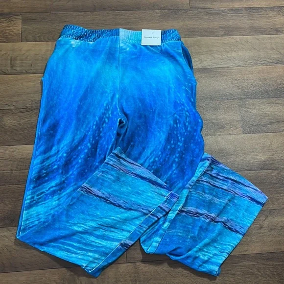 NWT Free People House Of Sunny Wave Towelling Pants Size 4 Beach Ocean Blue Soft - Picture 2 of 11